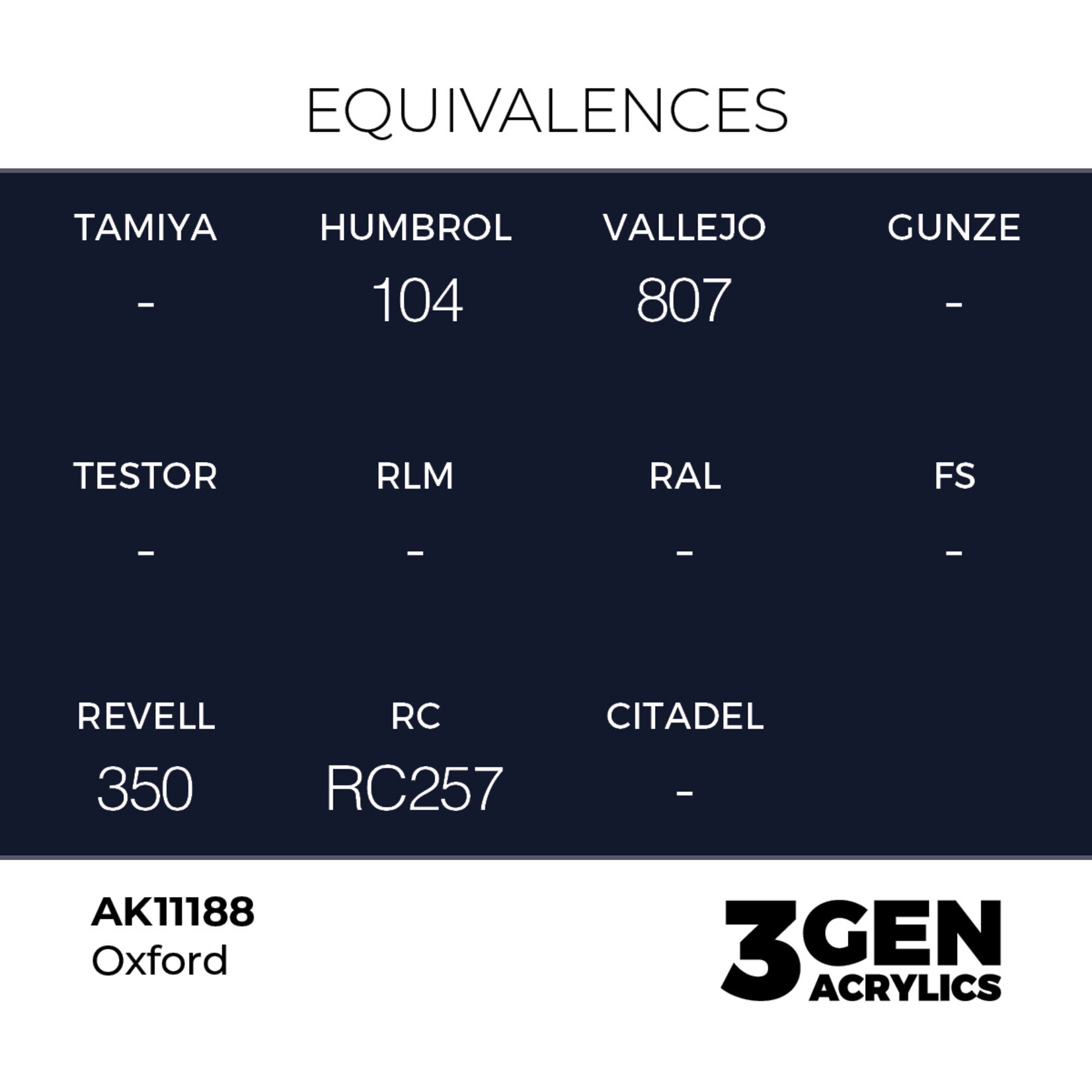 AK Interactive AK 3rd Gen Acrylics: Oxford (17ml)