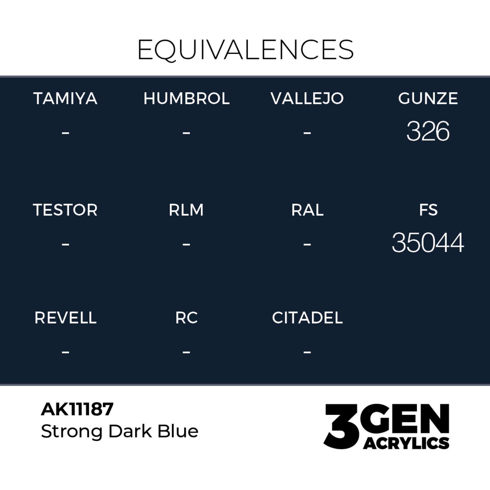 AK Interactive AK 3rd Gen Acrylics: Strong Dark Blue (17ml)