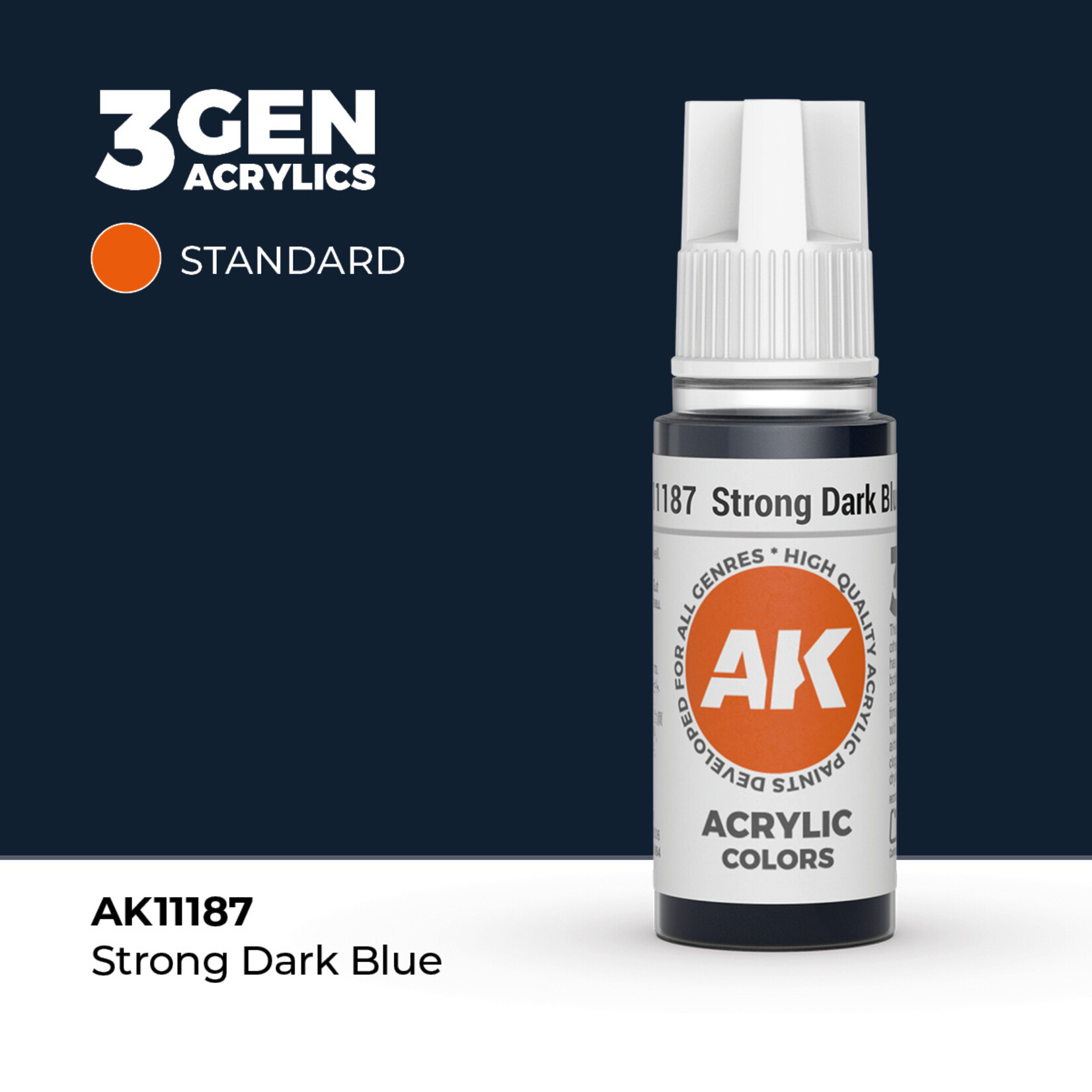 AK Interactive AK 3rd Gen Acrylics: Strong Dark Blue (17ml)