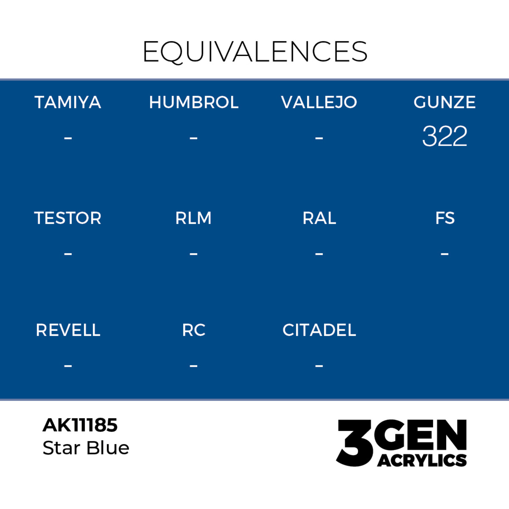 AK Interactive AK 3rd Gen Acrylics: Star Blue (17ml)