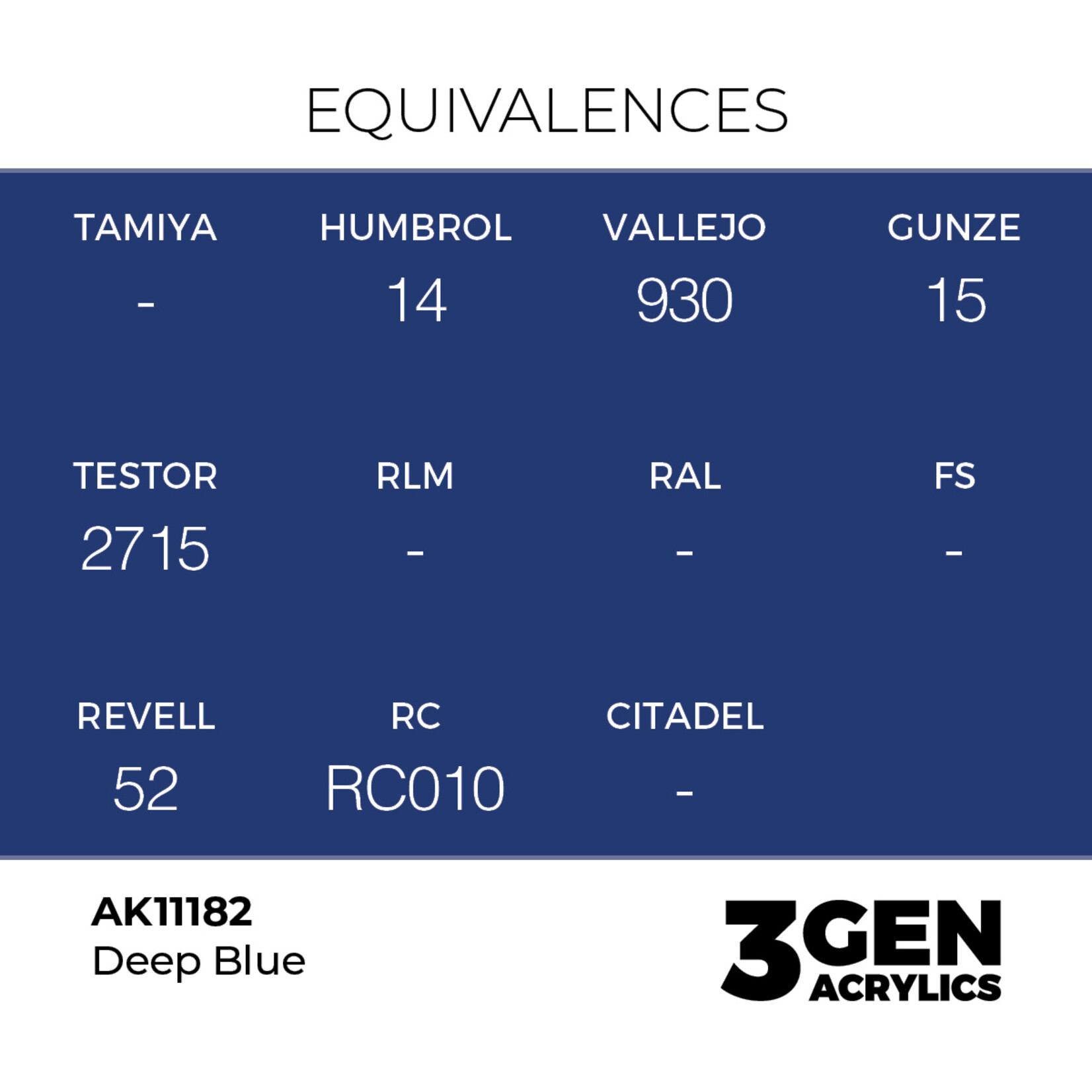 AK Interactive AK 3rd Gen Acrylics: Deep Blue (17ml)