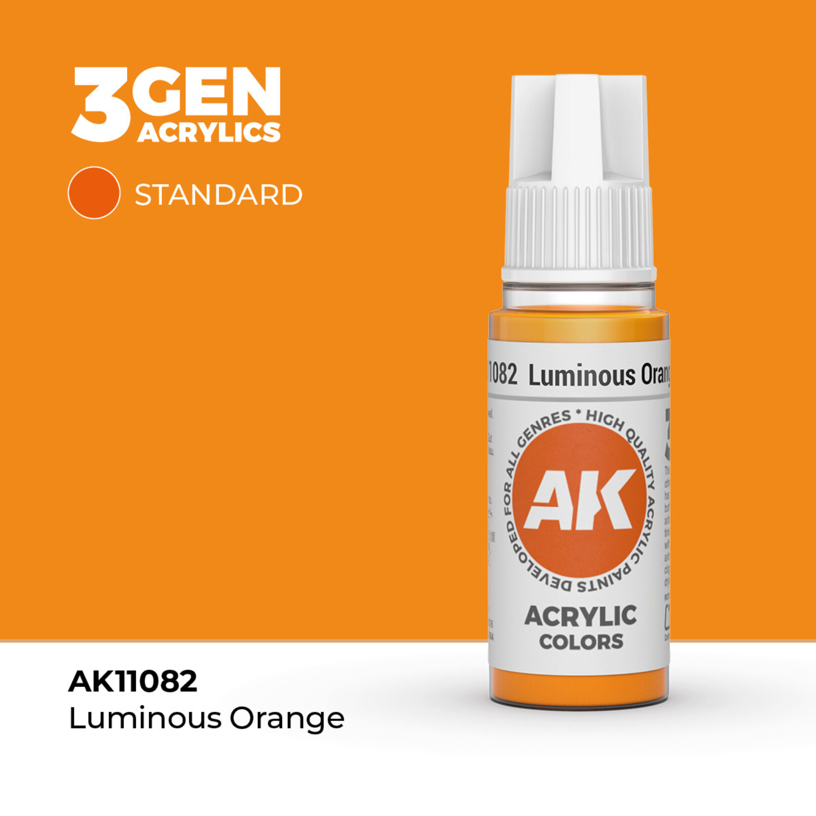 AK Interactive AK 3rd Gen Acrylics: Luminous Orange (17ml)