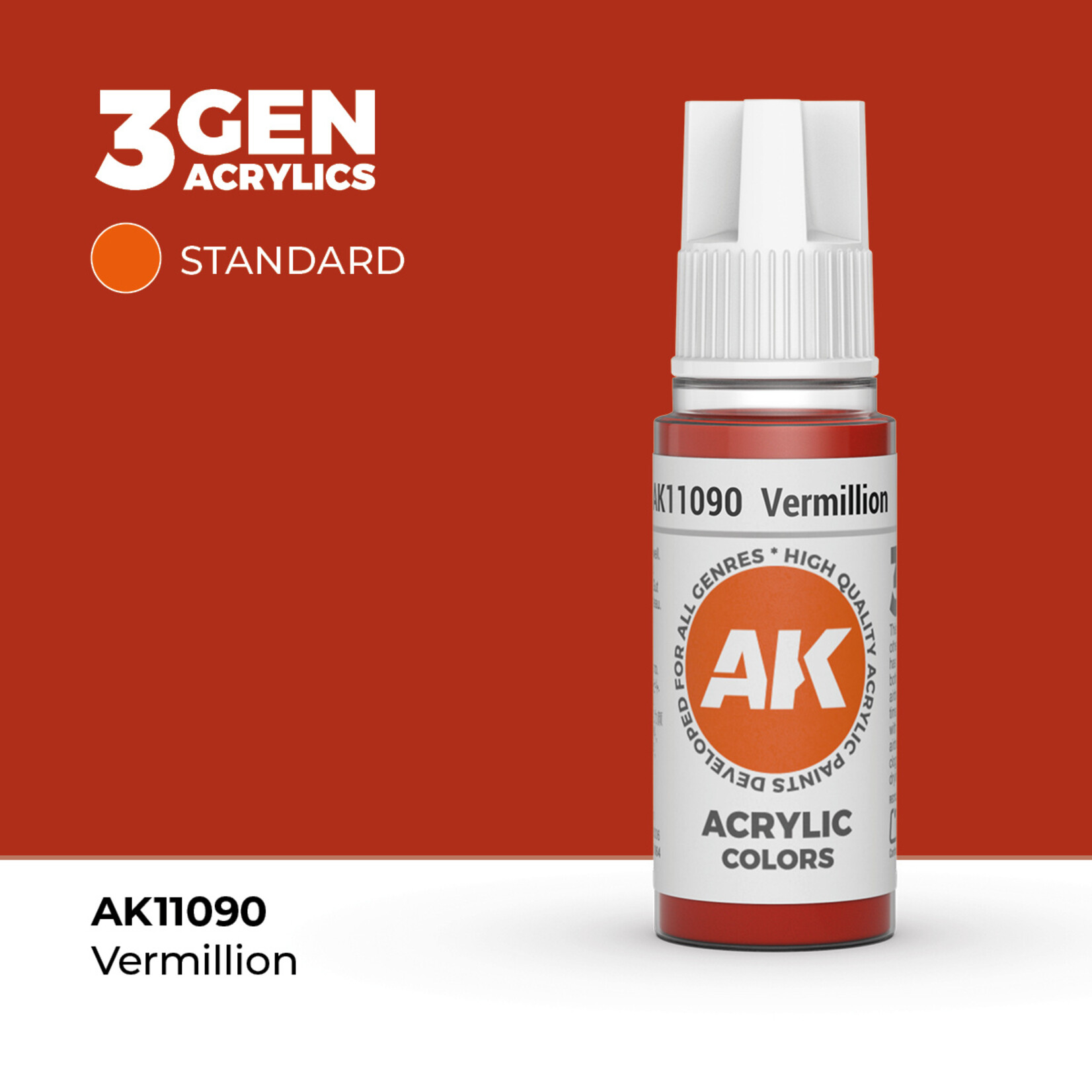 AK Interactive AK 3rd Gen Acrylics: Vermillion (17ml)
