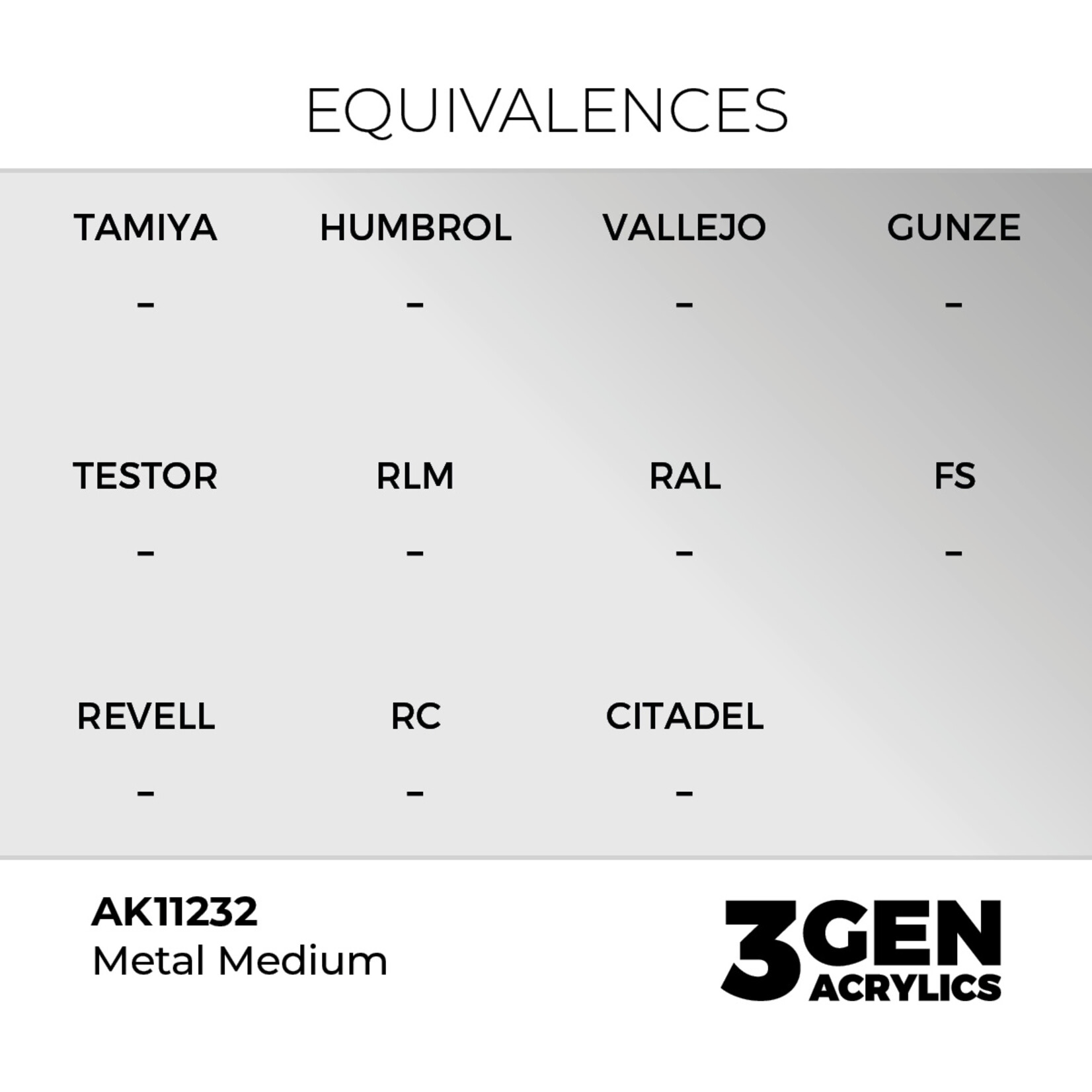 AK Interactive AK 3rd Gen Acrylics: Metal Medium (17ml)