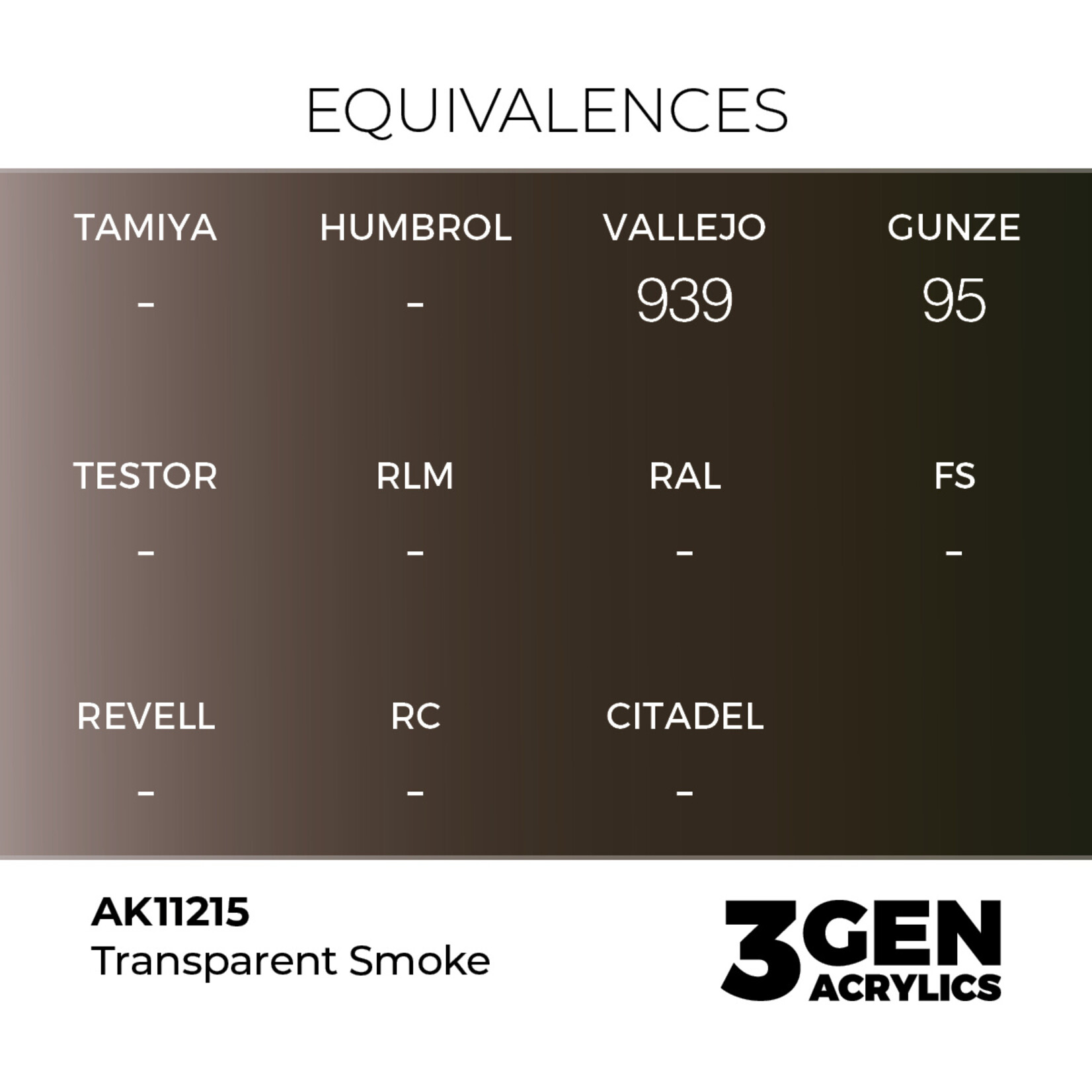 AK Interactive AK 3rd Gen Acrylics: Clear Smoke (17ml) **