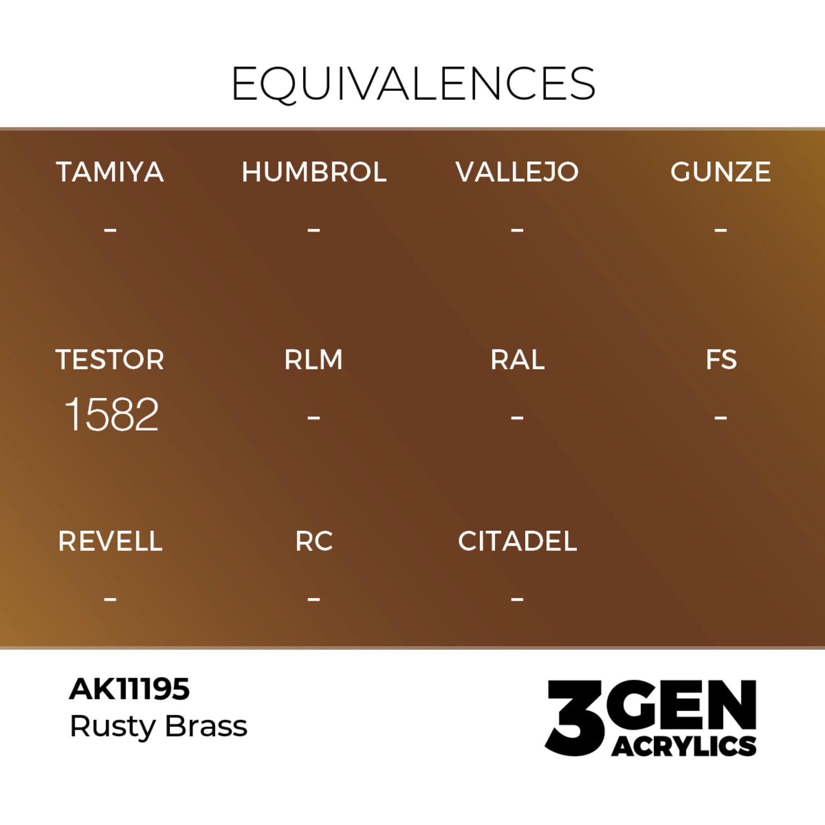 AK Interactive AK 3rd Gen Acrylics: Rusty Brass (17ml)