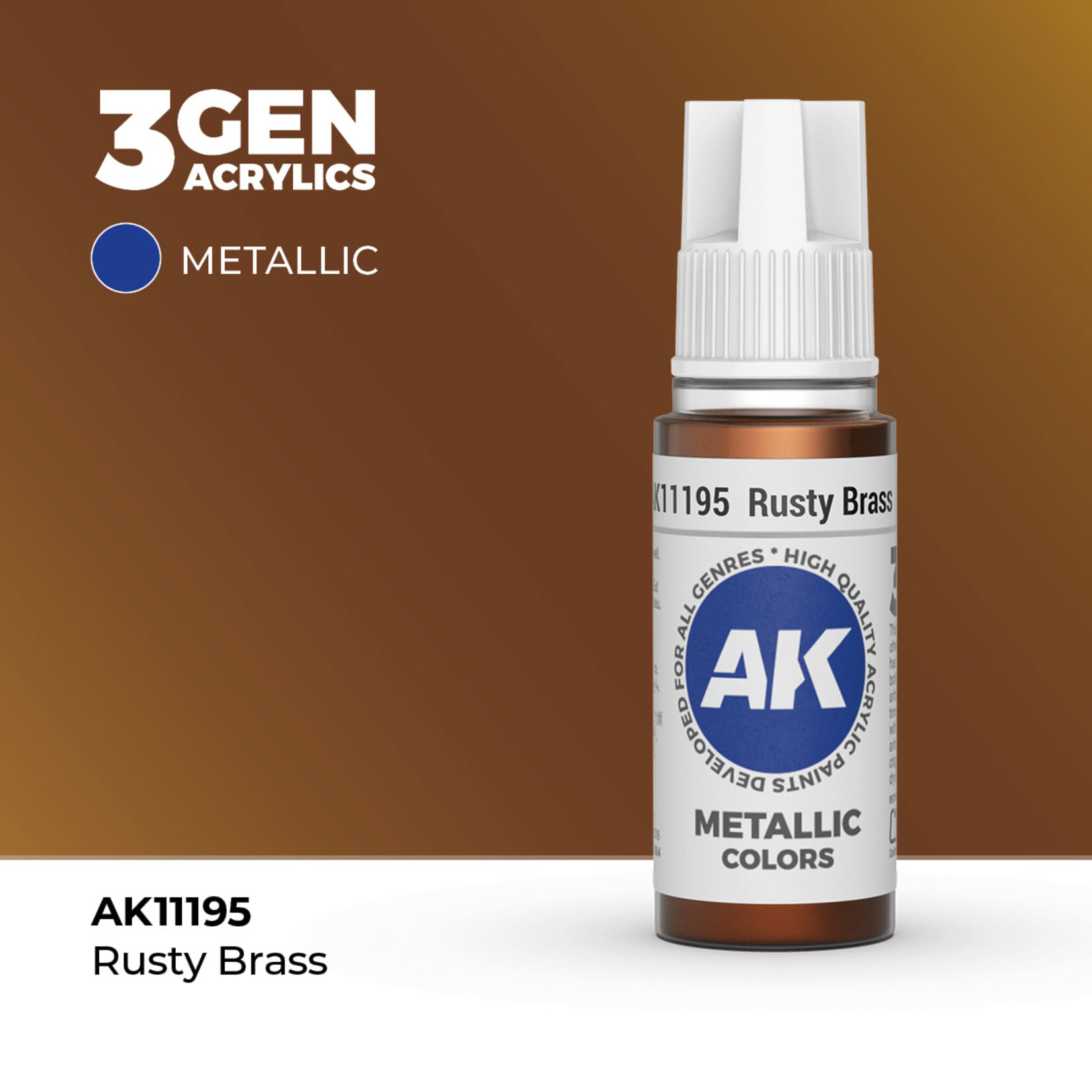 AK Interactive AK 3rd Gen Acrylics: Rusty Brass (17ml)