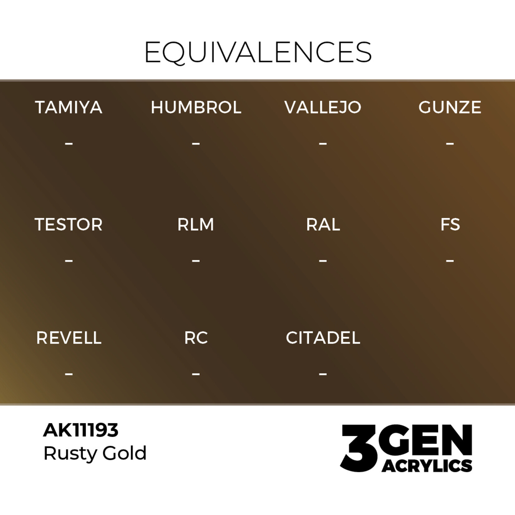 AK Interactive AK 3rd Gen Acrylics: Rusty Gold (17ml)
