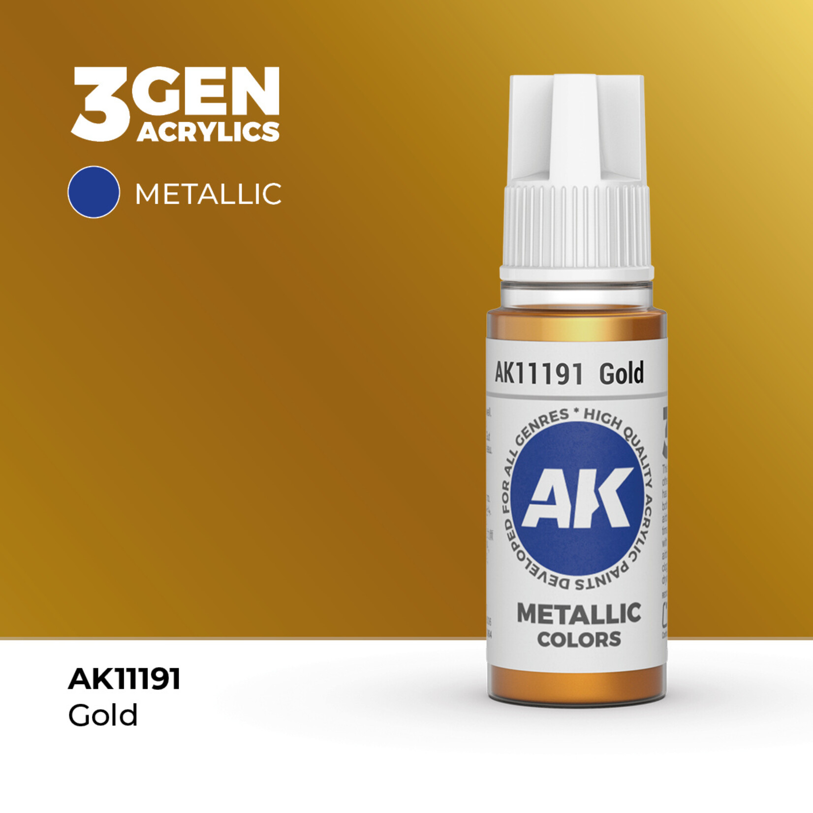AK Interactive AK 3rd Gen Acrylics: Gold (17ml)