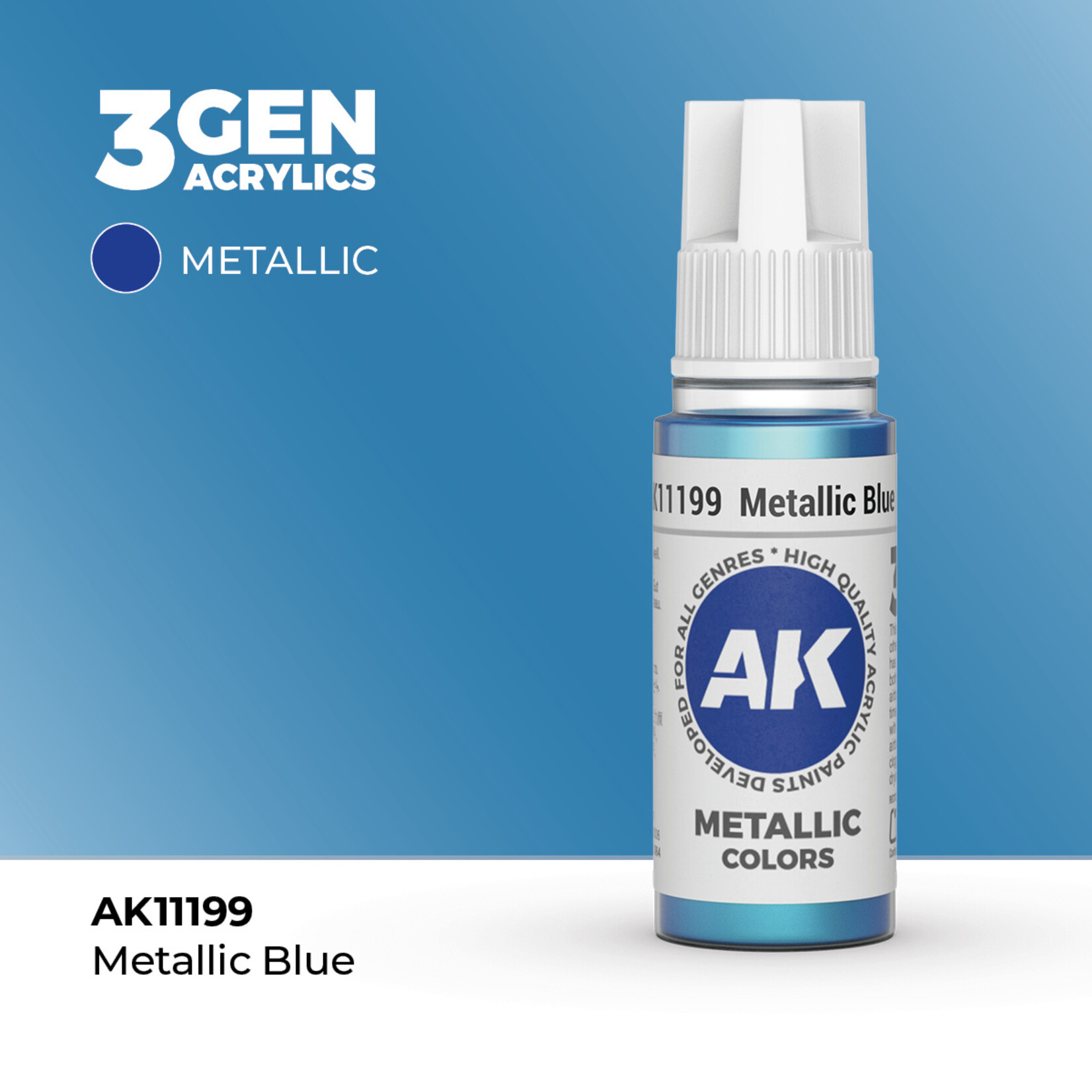 AK Interactive AK 3rd Gen Acrylics: Metallic Blue (17ml)