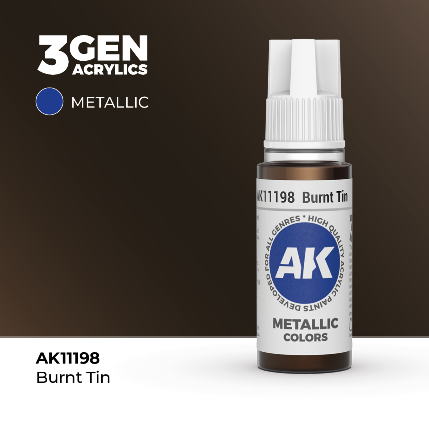 AK Interactive AK 3rd Gen Acrylics: Burnt Tin (17ml)