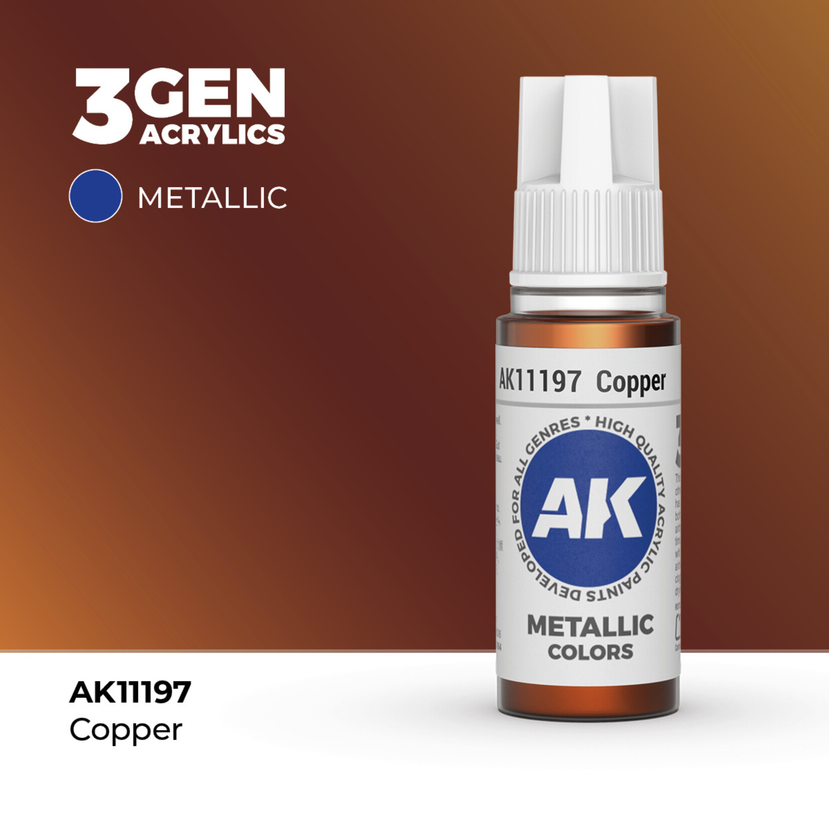 AK Interactive AK 3rd Gen Acrylics: Copper (17ml)