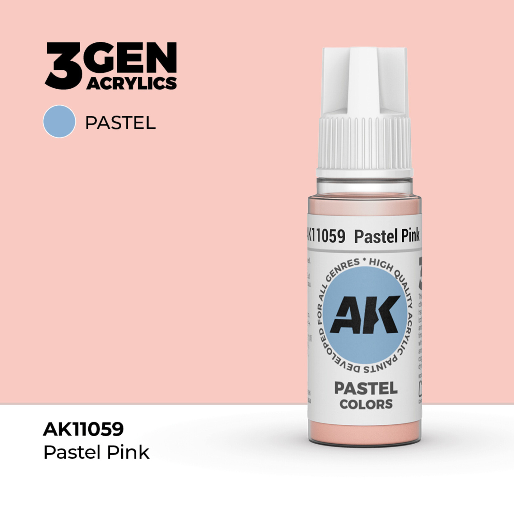 AK Interactive AK 3rd Gen Acrylics: Pastel Pink (17ml)