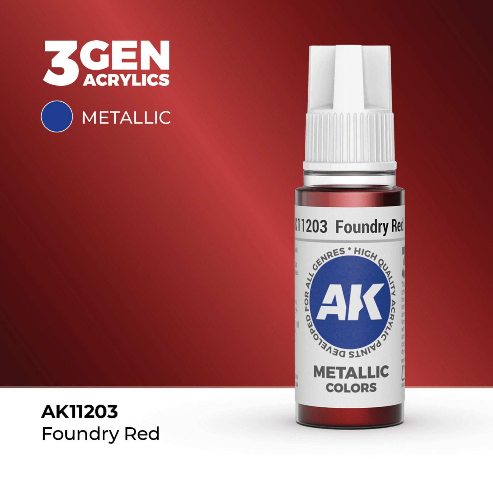 AK Interactive AK 3rd Gen Acrylics: Foundry Red (17ml)