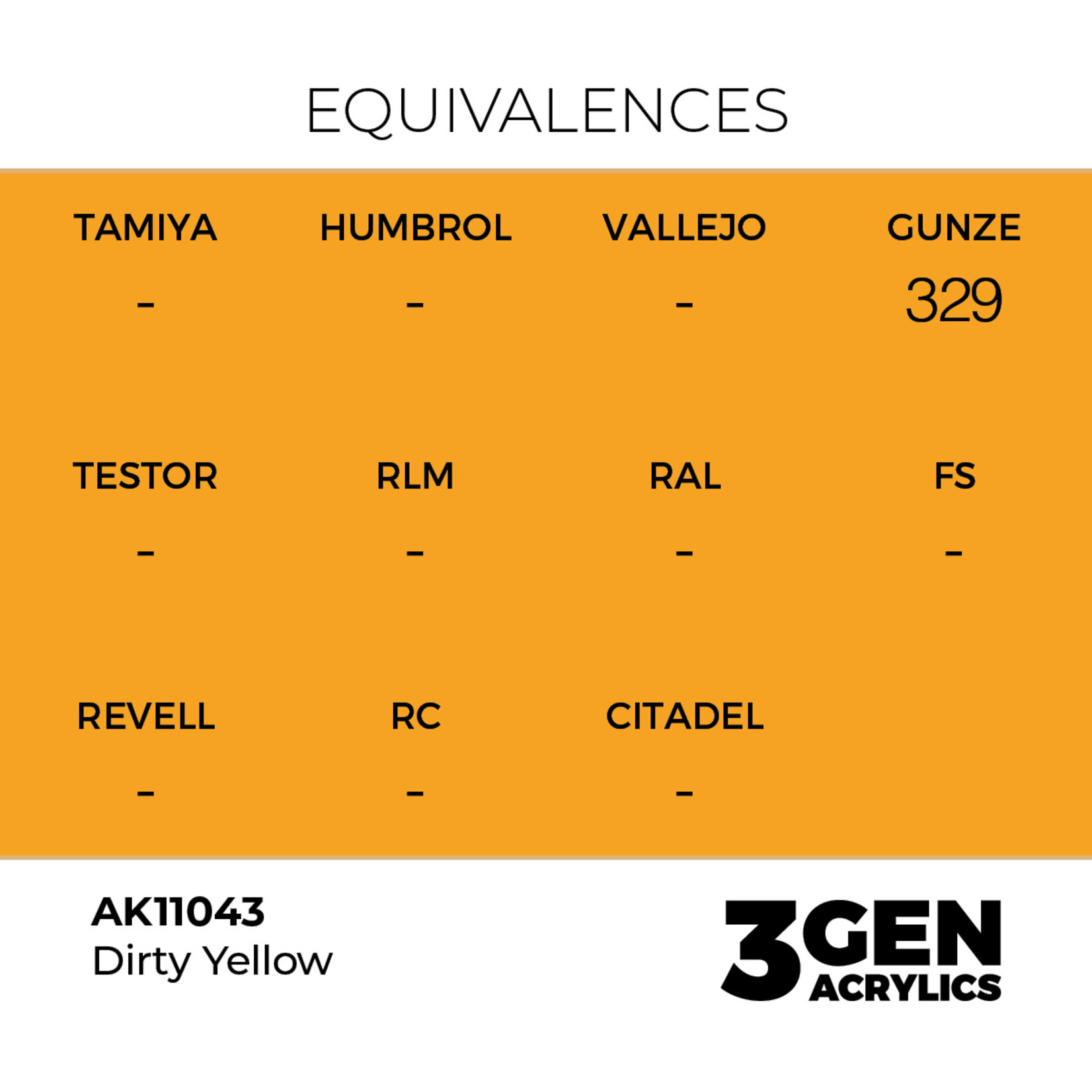 AK Interactive AK 3rd Gen Acrylics: Dirty Yellow (17ml)