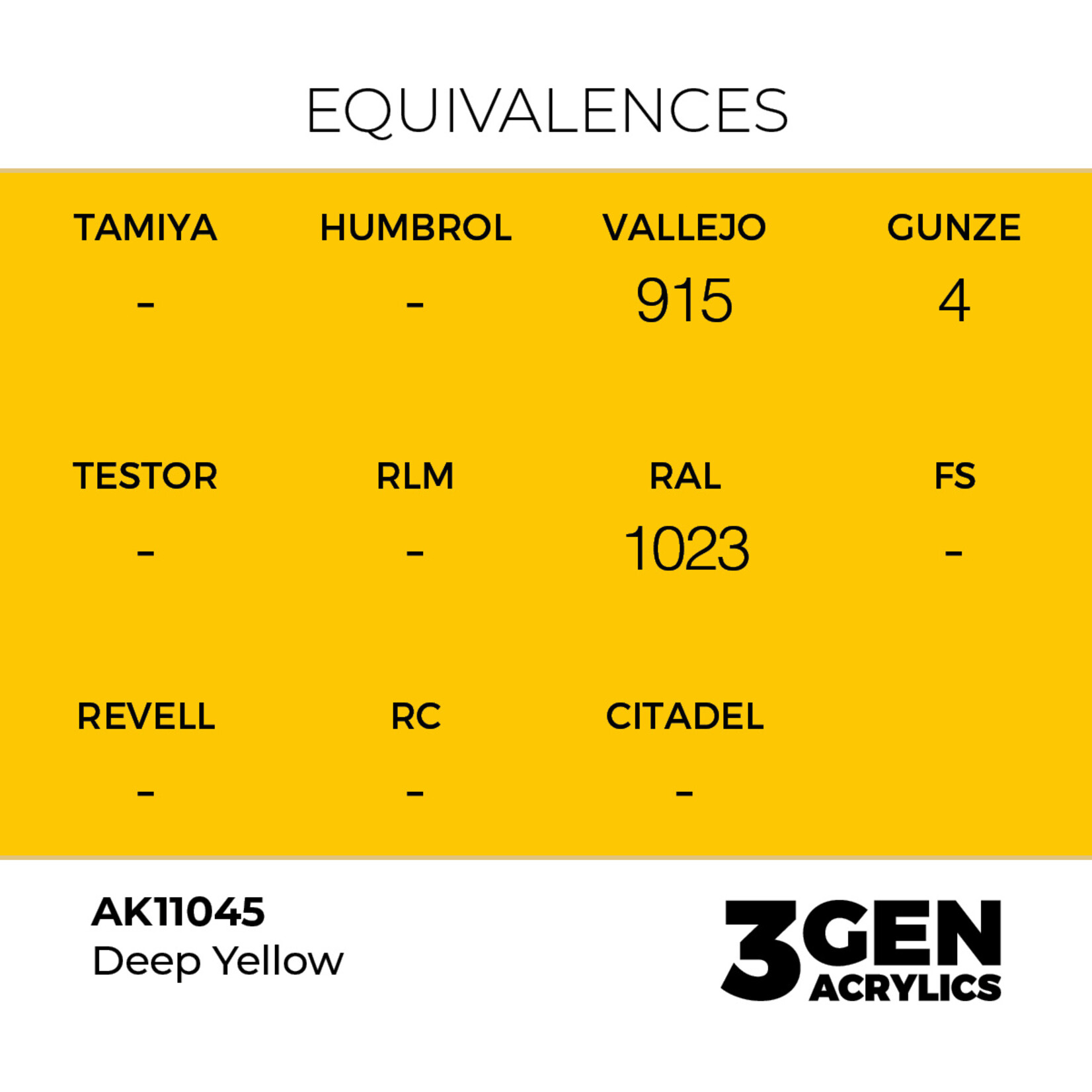 AK Interactive AK 3rd Gen Acrylics: Deep Yellow (17ml)
