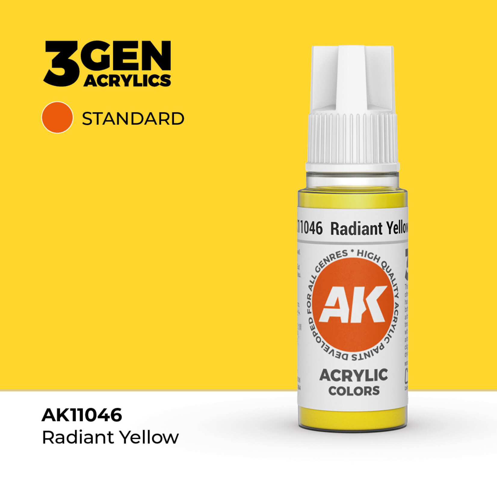 AK Interactive AK 3rd Gen Acrylics: Radiant Yellow (17ml)