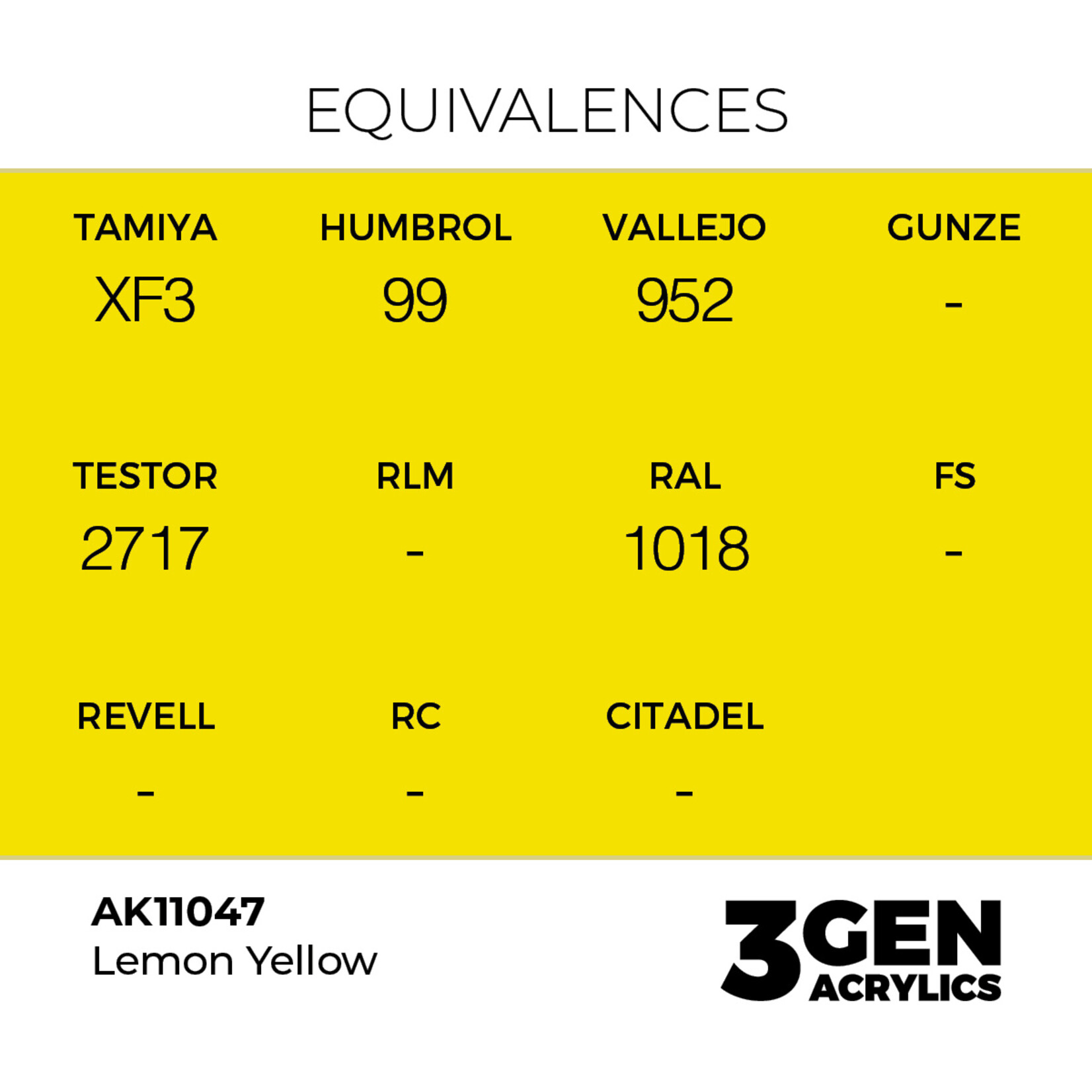 AK Interactive AK 3rd Gen Acrylics: Lemon Yellow (17ml)