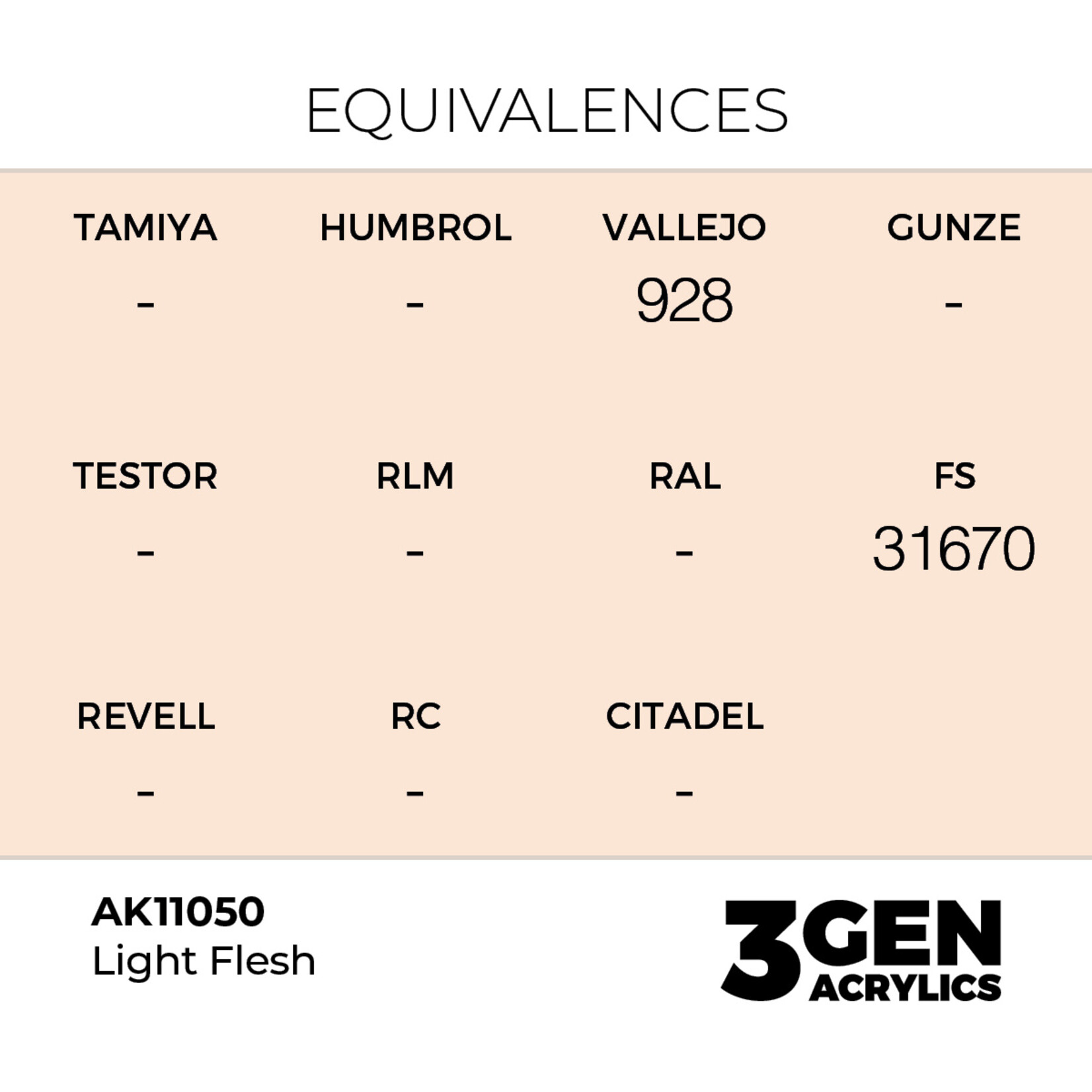 AK Interactive AK 3rd Gen Acrylics: Light Flesh (17ml)