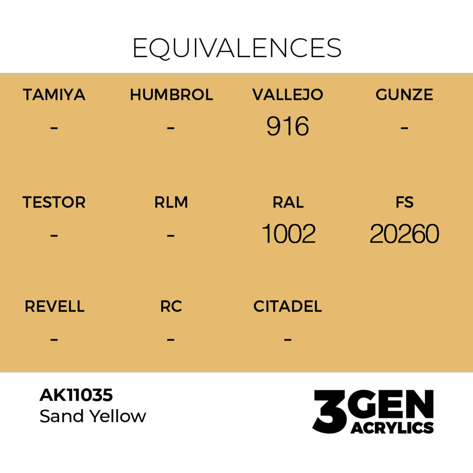 AK Interactive AK 3rd Gen Acrylics: Sand Yellow (17ml)