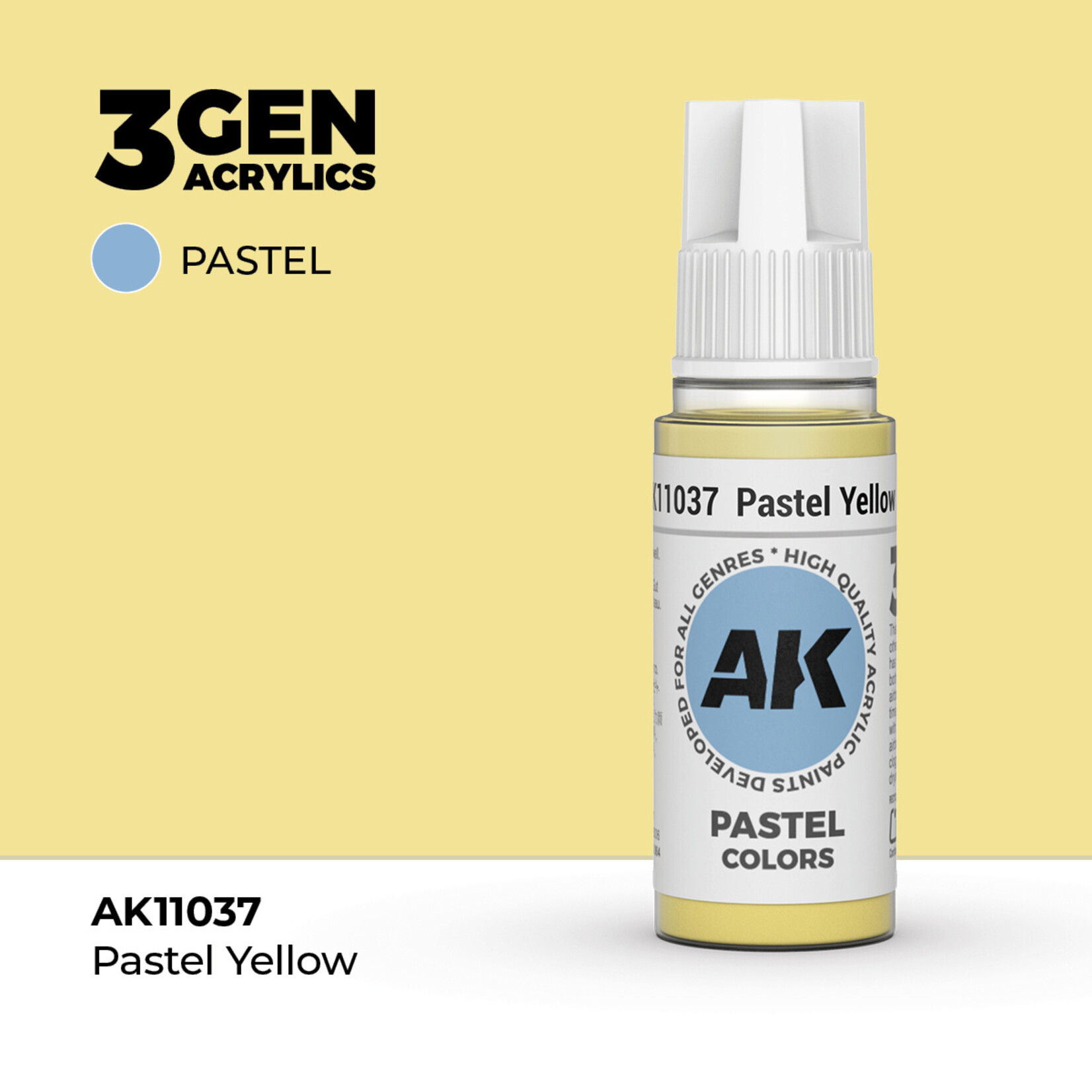 AK Interactive AK 3rd Gen Acrylics: Pastel Yellow (17ml)