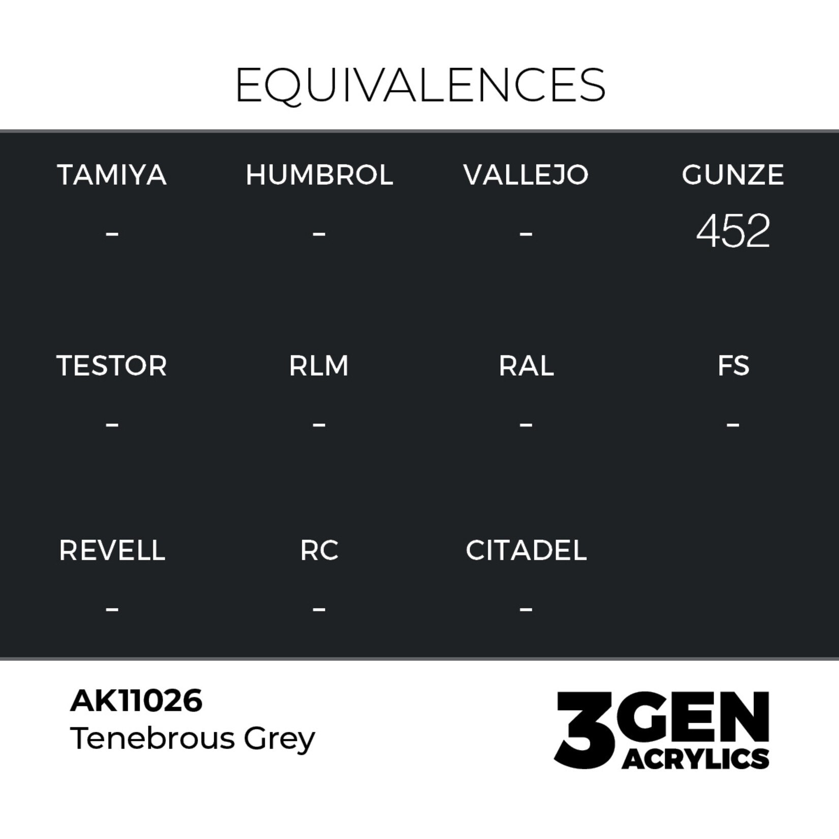 AK Interactive AK 3rd Gen Acrylics: Tenebrous Grey (17ml)