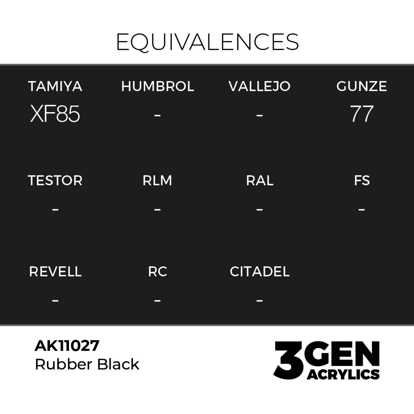 AK Interactive AK 3rd Gen Acrylics: Rubber Black (17ml)