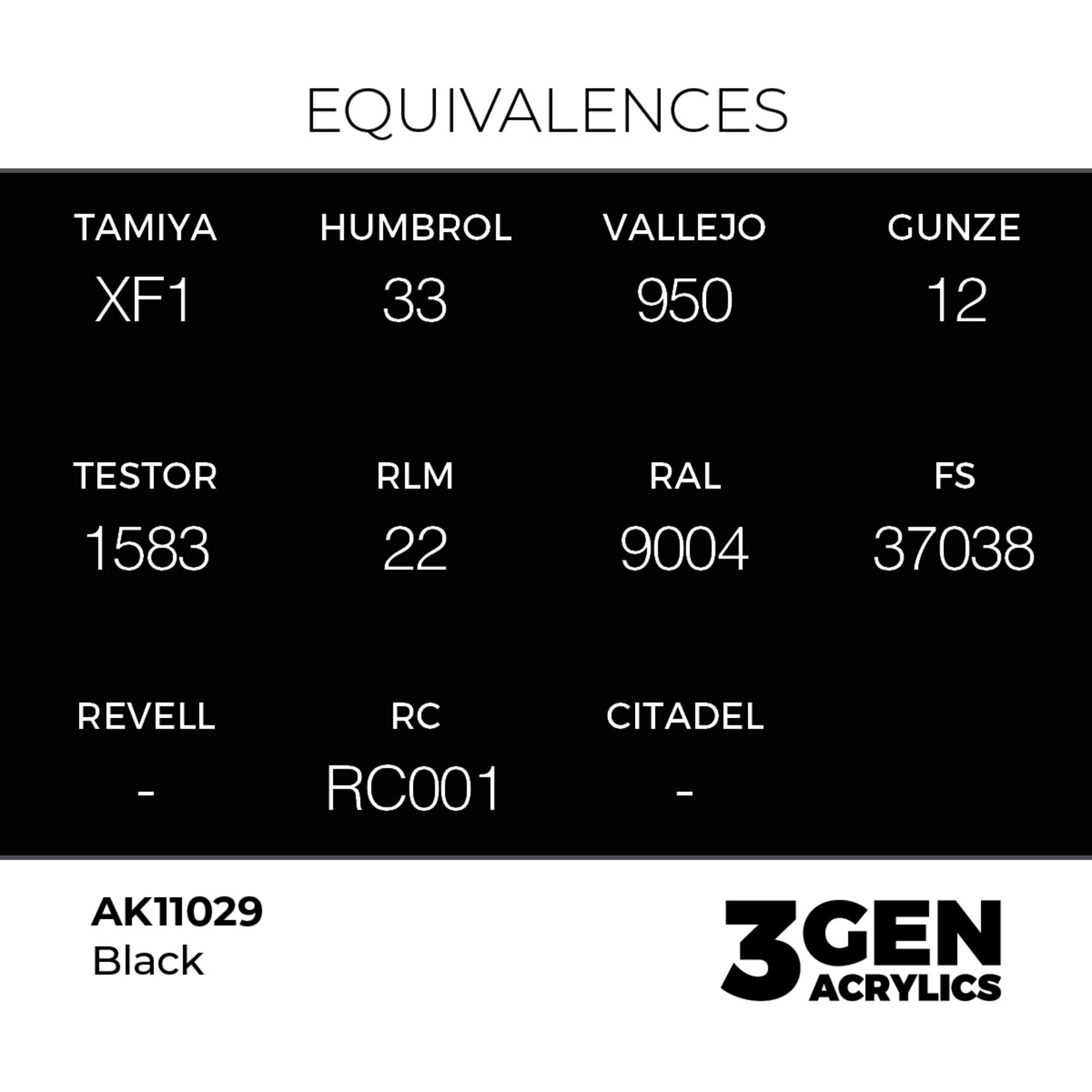 AK Interactive AK 3rd Gen Acrylics: Black (17ml)