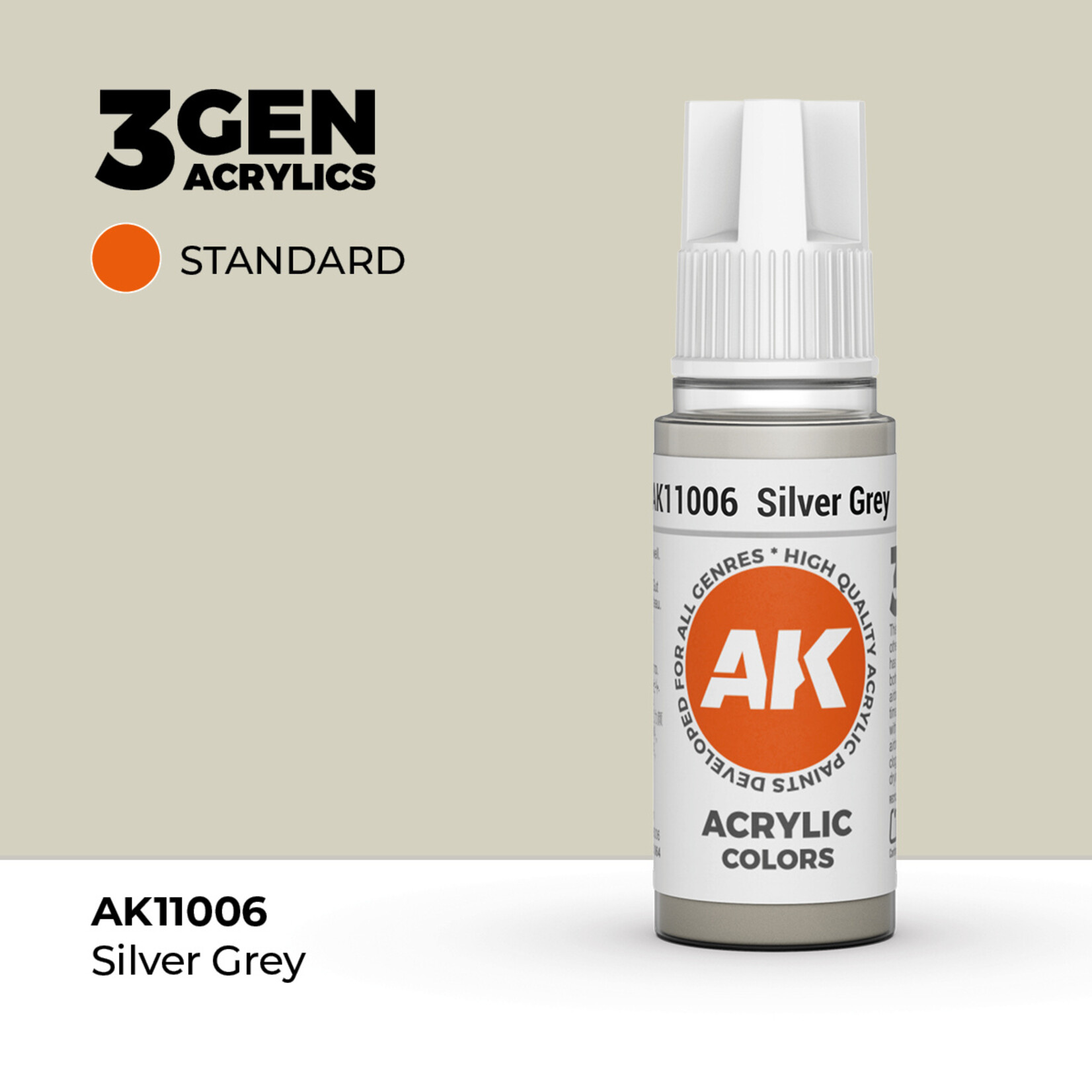 AK Interactive AK 3rd Gen Acrylics: Silver Grey (17ml)