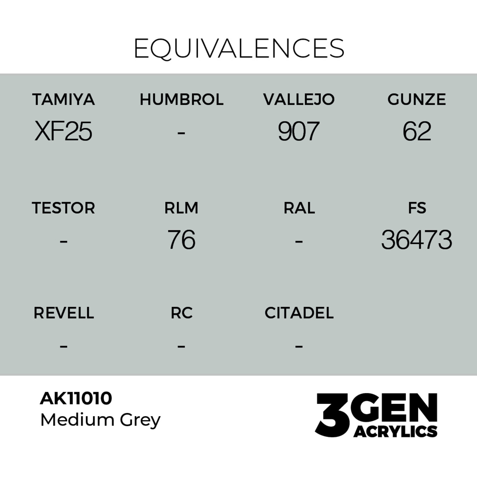 AK Interactive AK 3rd Gen Acrylics: Medium Grey (17ml)