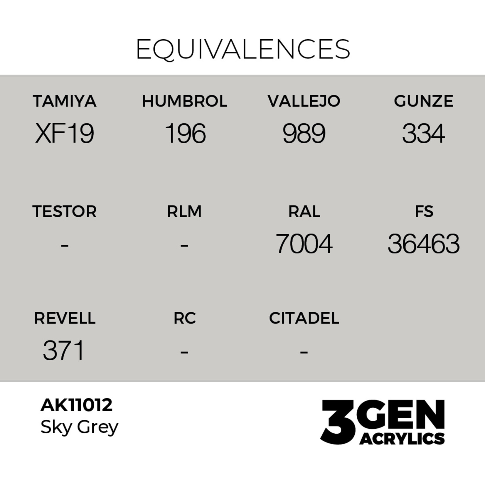 AK Interactive AK 3rd Gen Acrylics: Sky Grey (17ml)