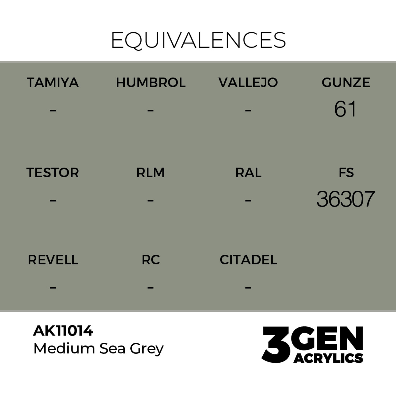AK Interactive AK 3rd Gen Acrylics: Medium Sea Grey (17ml)