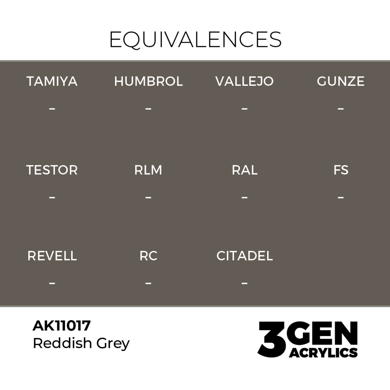 AK Interactive AK 3rd Gen Acrylics: Reddish Grey (17ml)