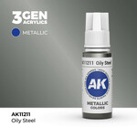 AK Interactive AK 3rd Gen Acrylics: Oily Steel (17ml)