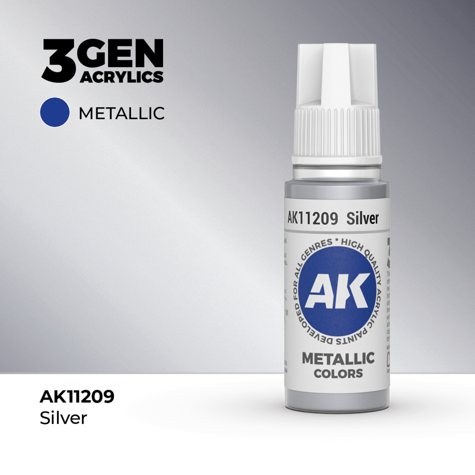 AK Interactive AK 3rd Gen Acrylics: Silver (17ml)