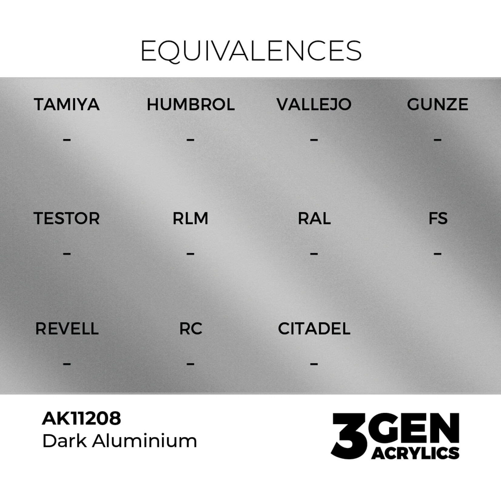 AK Interactive AK 3rd Gen Acrylics: Dark Aluminium (17ml)