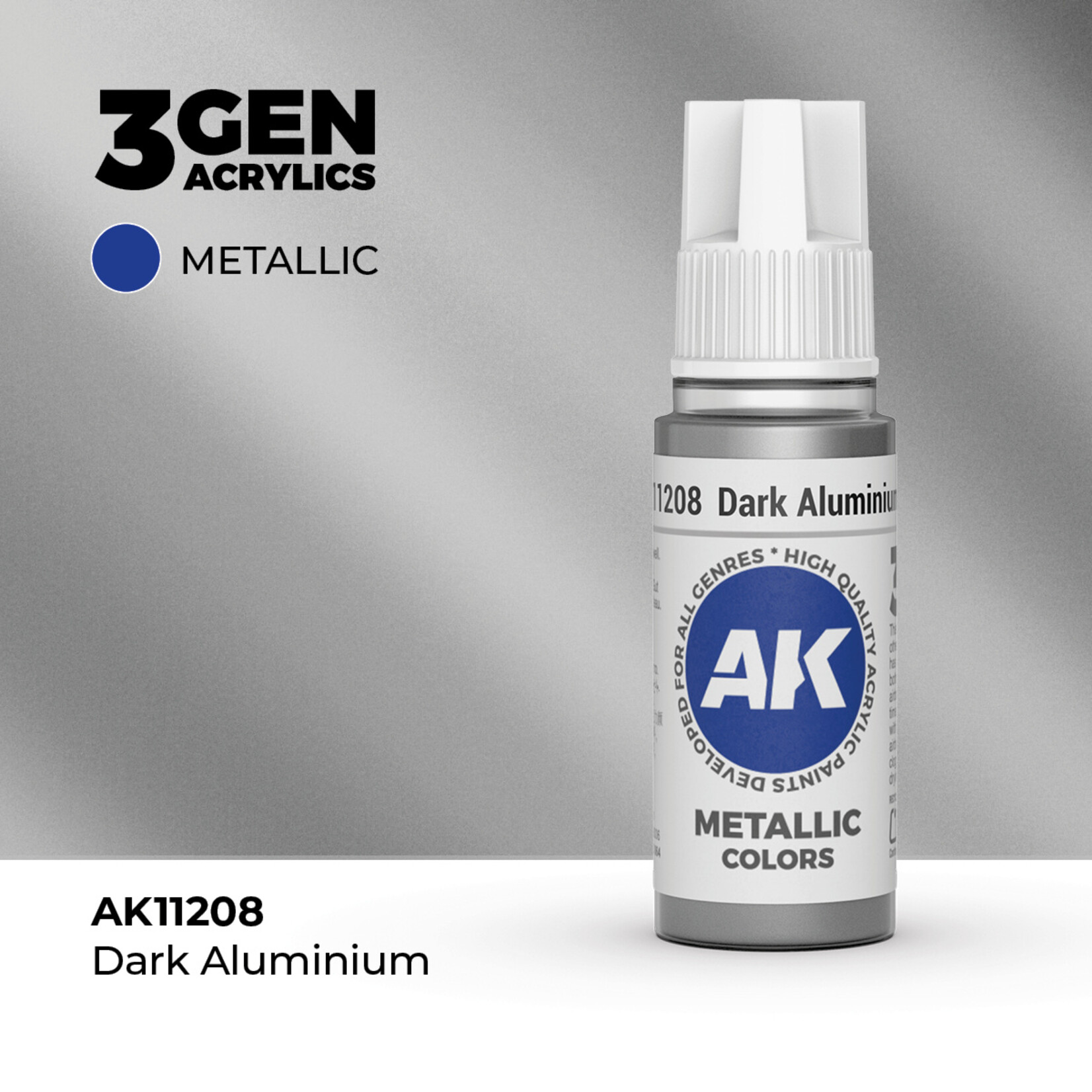 AK Interactive AK 3rd Gen Acrylics: Dark Aluminium (17ml)