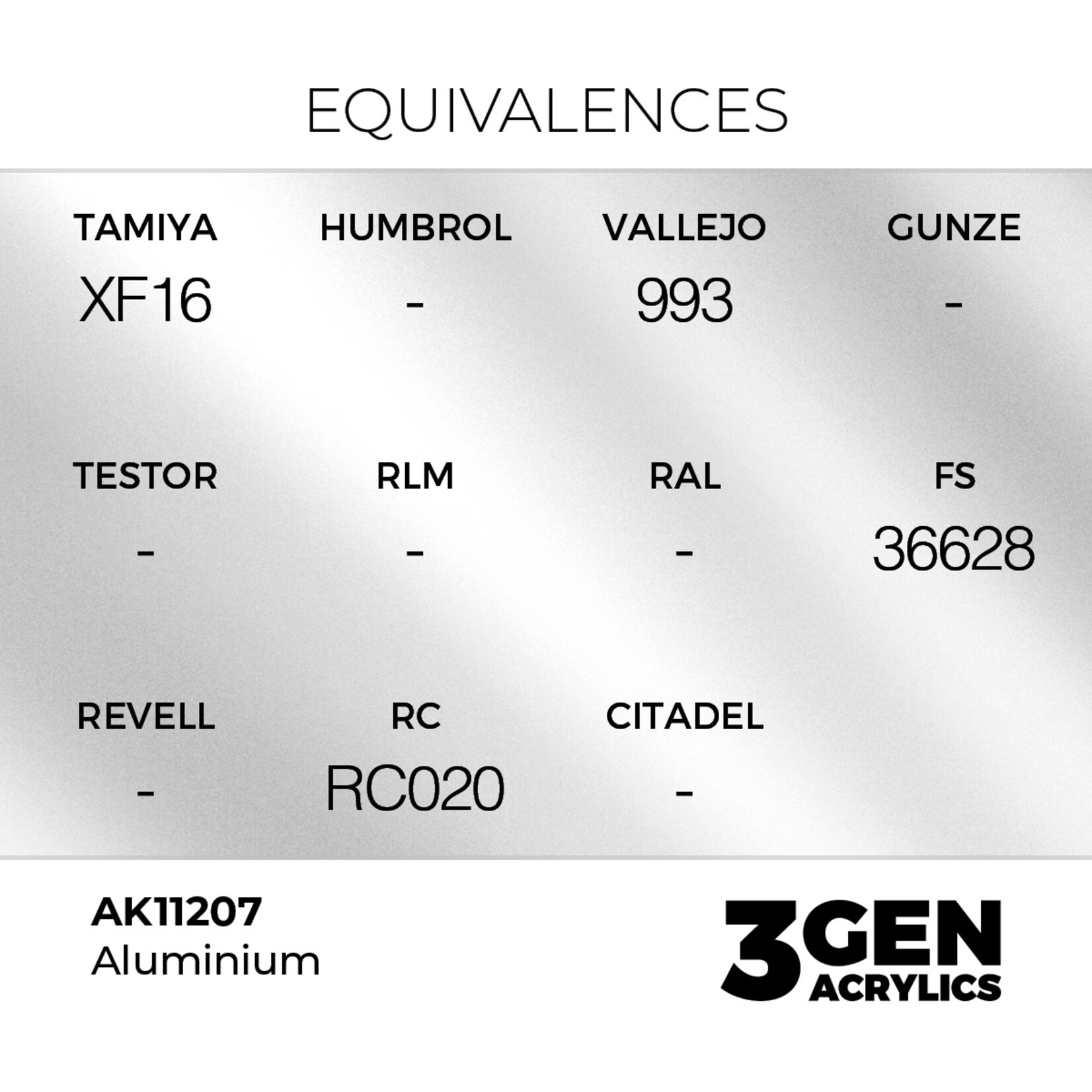 AK Interactive AK 3rd Gen Acrylics: Aluminium (17ml)