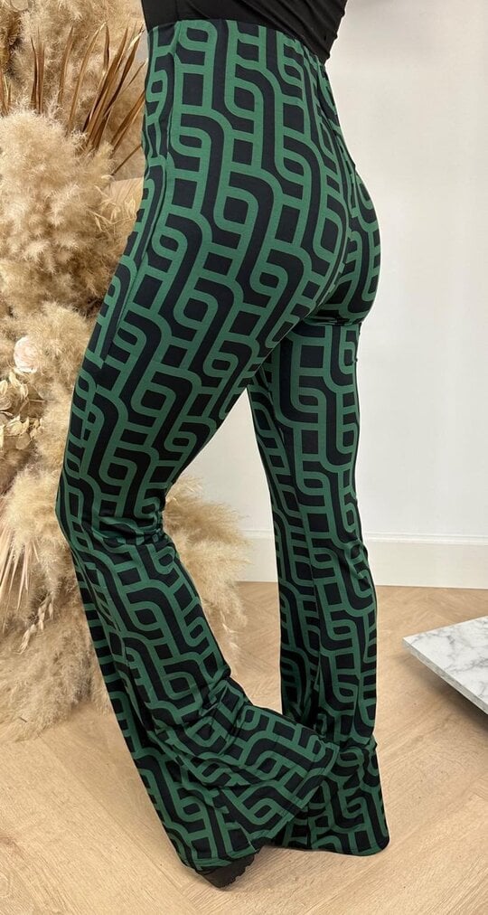 AMAZING PRINT FLAIR PANTS 8212 GREEN