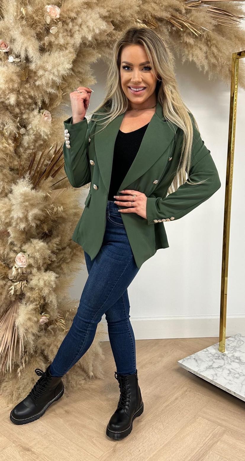 BUTTON BLAZER ARMYGREEN