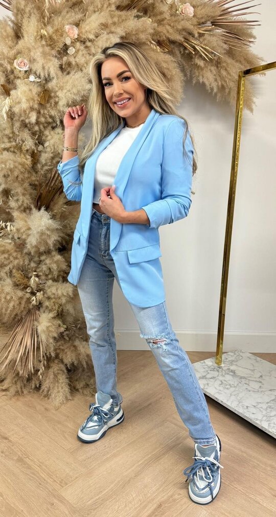 MUSTHAVE CROPPED MOUW BLAZER ICEBLUE