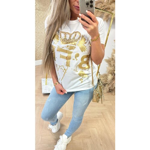 BFF PEARL TEE WHITE/GOLD