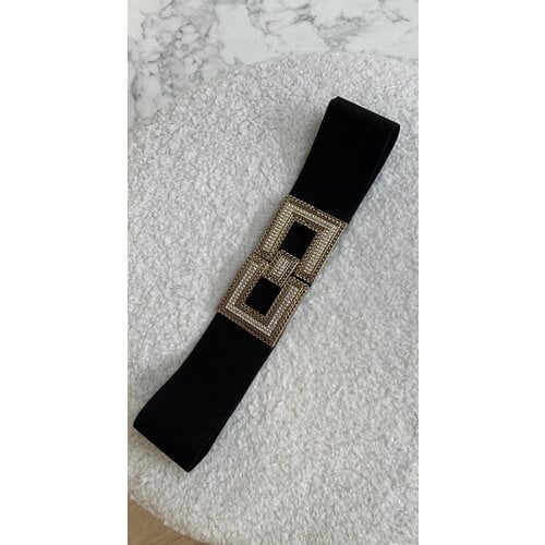 SQUARE DIAMOND BELT 2153 BLACK/GOLD