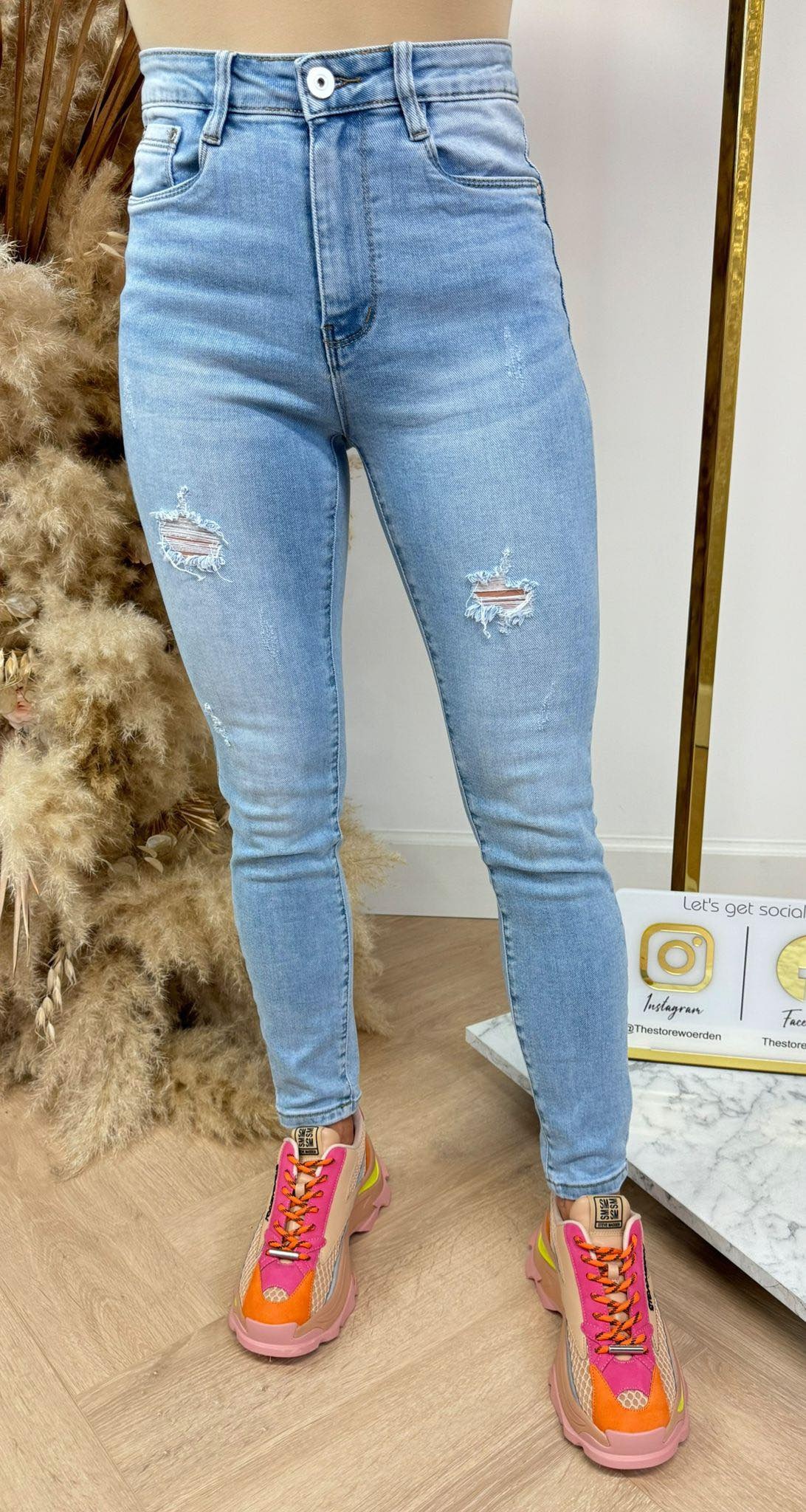 DAMAGES SKINNY JEANS 6158 LIGHTBLUE