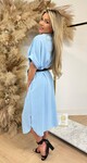 TESSA CIRCLE BELT DRESS ICEBLUE