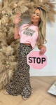 MUSTHAVE STRAIGH LEG PANTS LEOPARD/BEIGE