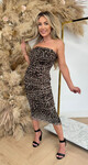ISA LEOPARD DRESS TAUPE