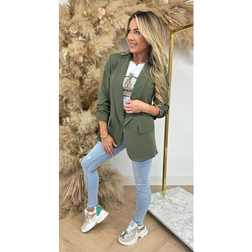 MUSTHAVE CROPPED MOUW BLAZER ARMYGREEN