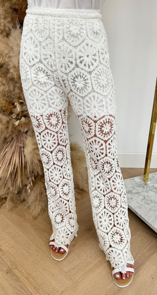 ALL OVER LACE PANTS 28051 OFFWHITE