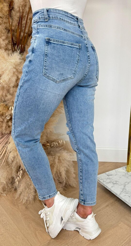 MOM DAMAGED JEANS 7287 DENIM BLUE